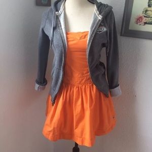 Hollister strapless orange dress